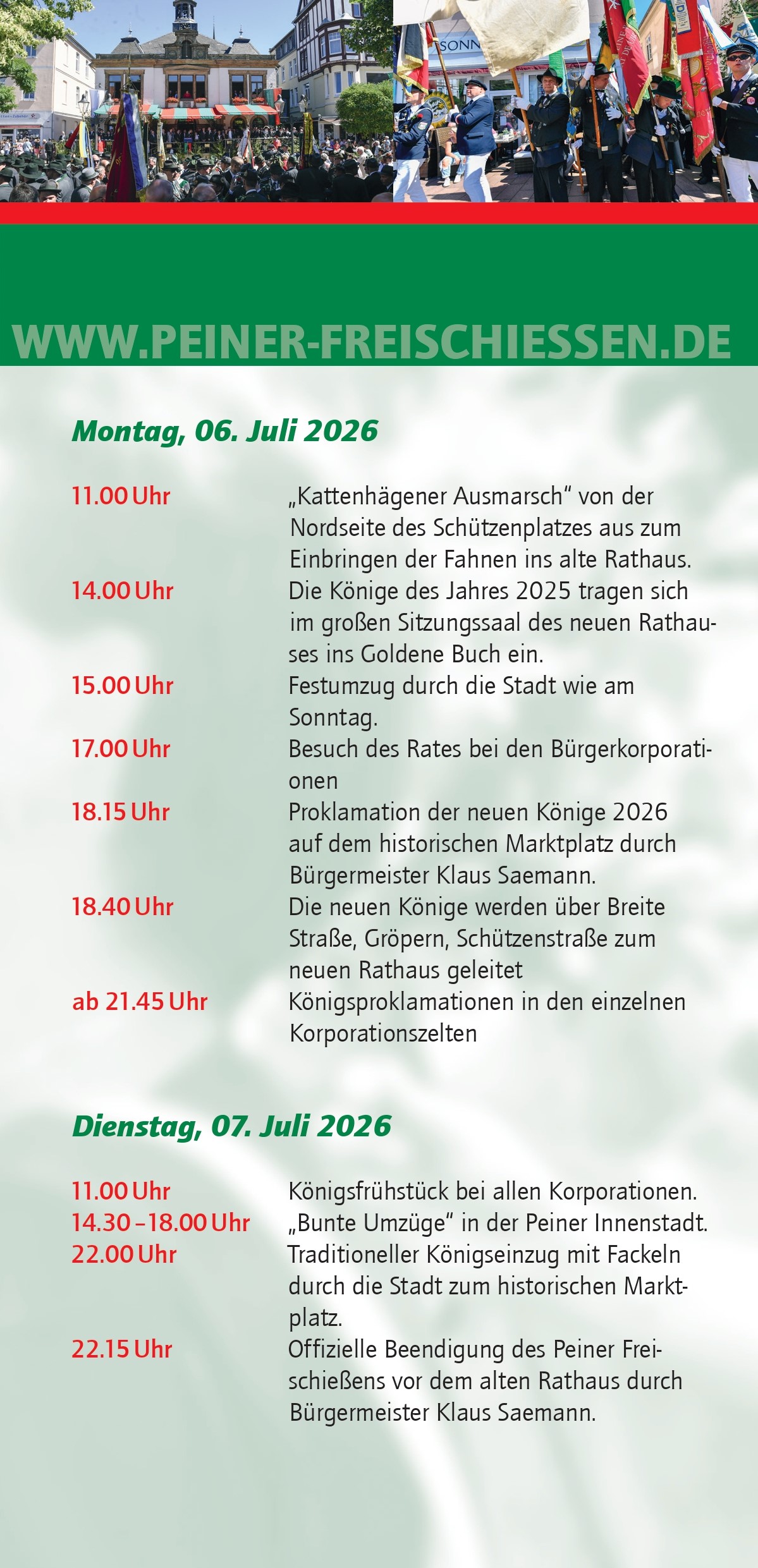 Peiner Freischießen 2026 – das traditionsreiche Fest in Peines 5. Jahreszeit